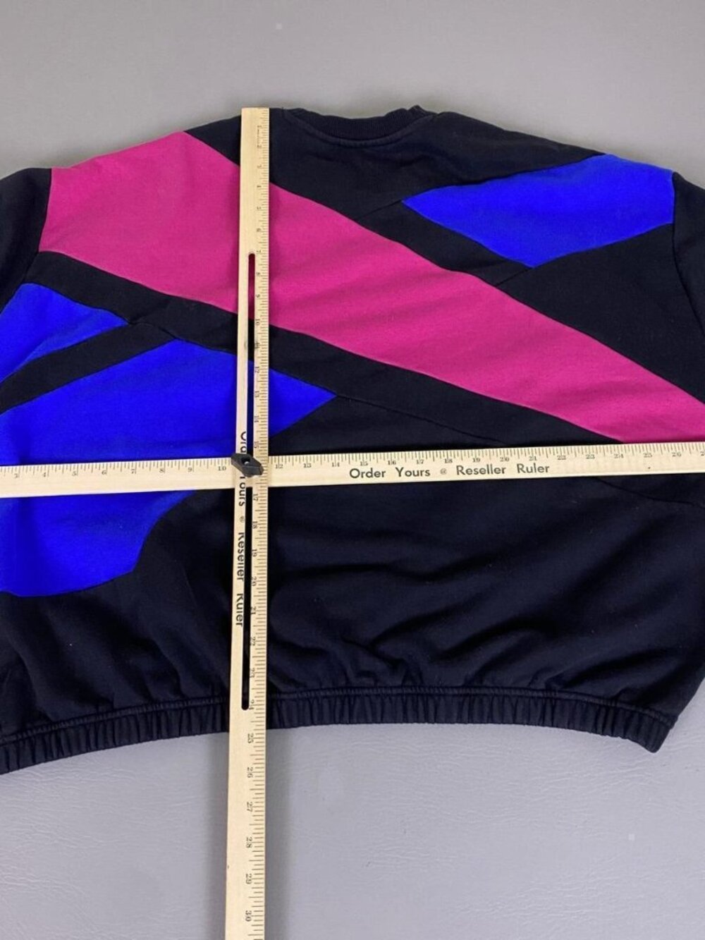 Reebok Colorblock Sweatshirt Womens Plus Size 4X Black Pink Blue Pullover Retro